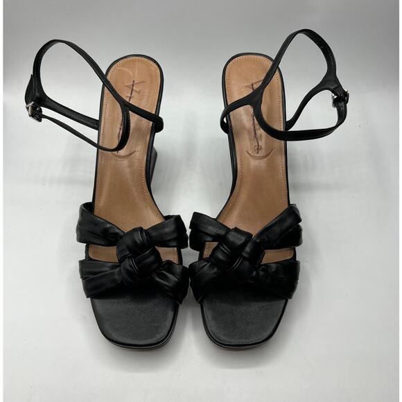 Anthropologie Vicenza Black Knotted Platform Heels EU 39 US 9 - Picture 5 of 11